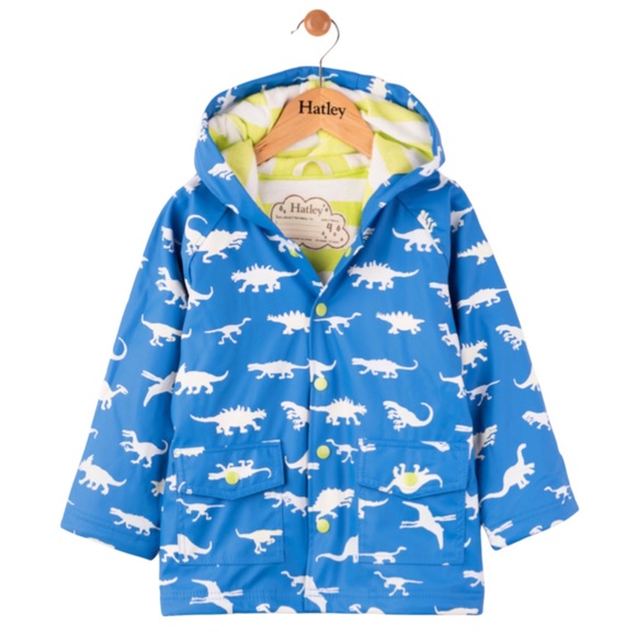 HATLEY • Color Changing Dinosaur Ménagerie Raincoat Hooded Jacket - Picture 3 of 6